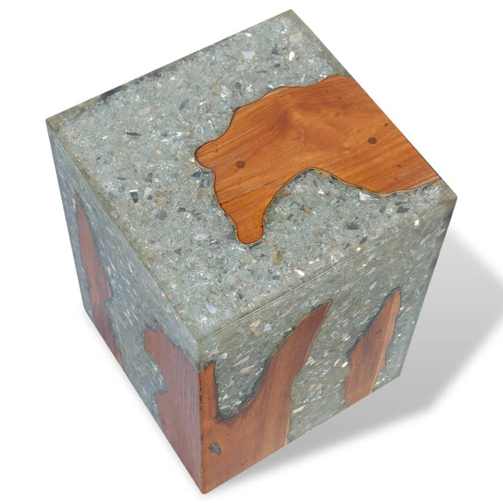 Hocker Teak Massivholz Und Harz