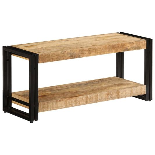 Tv-Schrank 90X30X40 Cm Massivholz Mango Schwarz