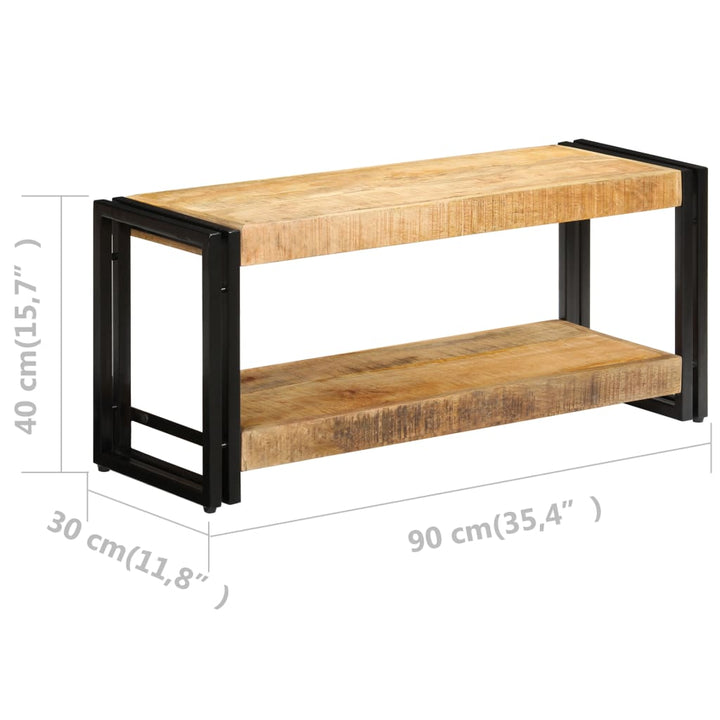 Tv-Schrank 90X30X40 Cm Massivholz Mango Schwarz