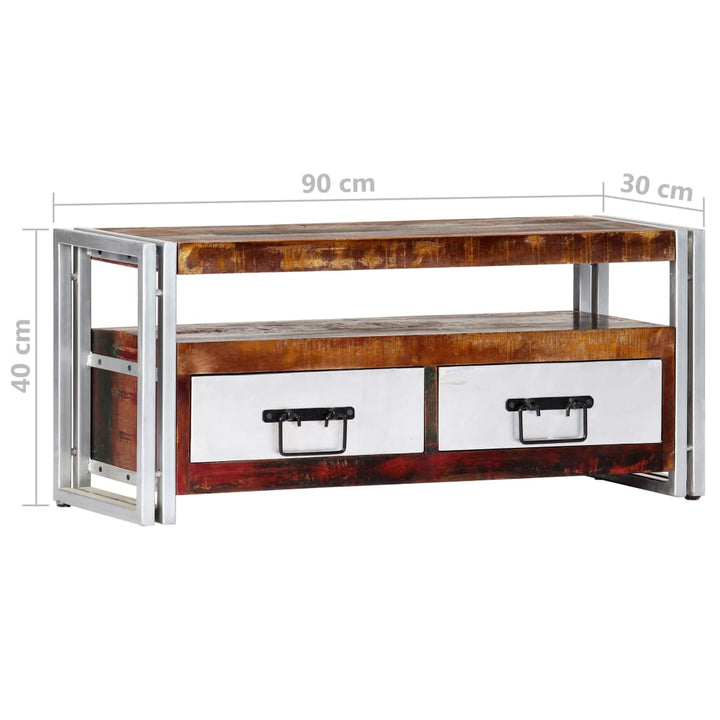 Tv-Schrank 90X30X40 Cm Altholz Massiv