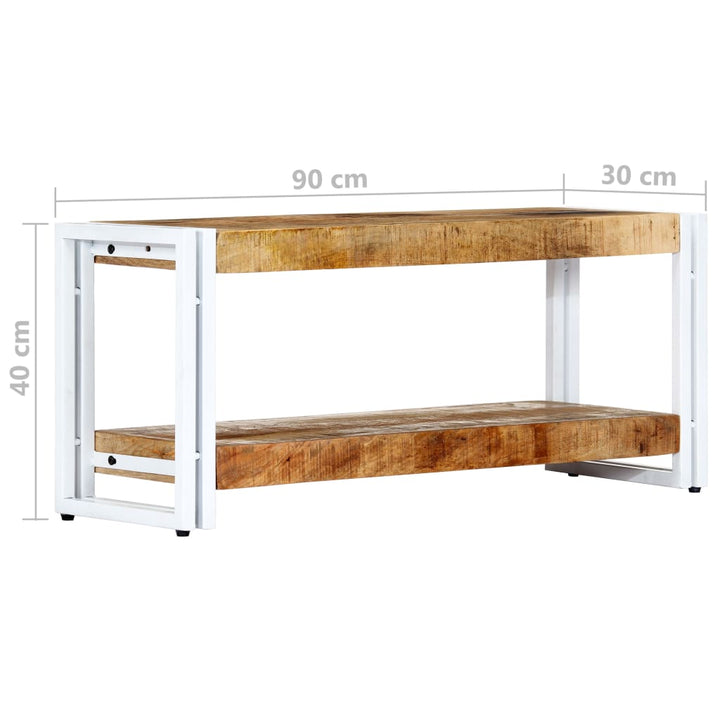 Tv-Regal 90X30X40 Cm Massivholz Mango Weiß