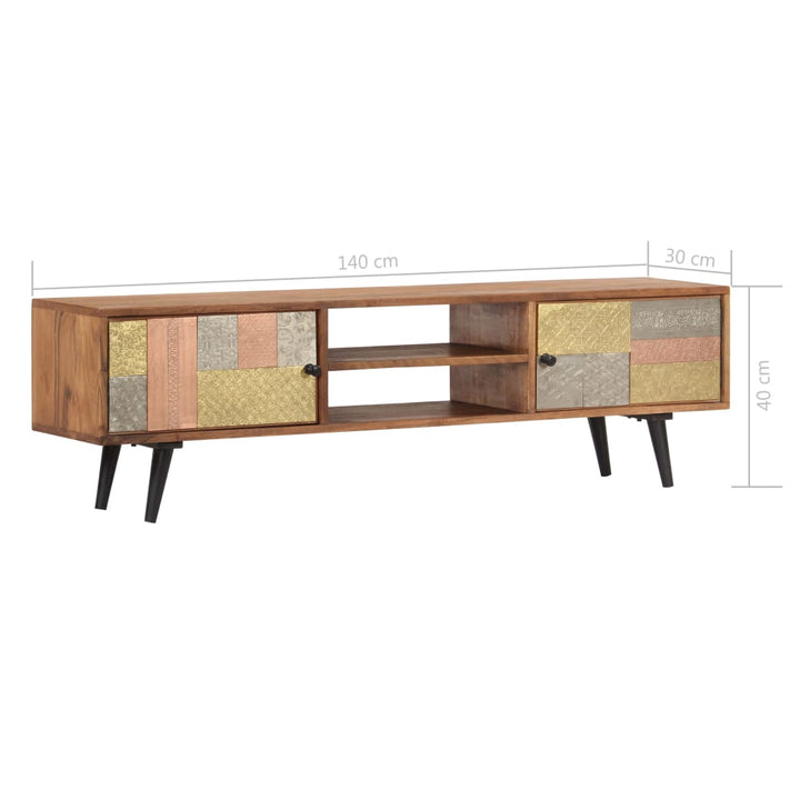 Tv-Schrank 140×30×40 Cm Massivholz Akazie