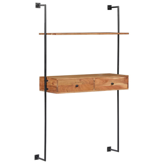 Wandschreibtisch 90X40X170 Cm Massivholz Akazie