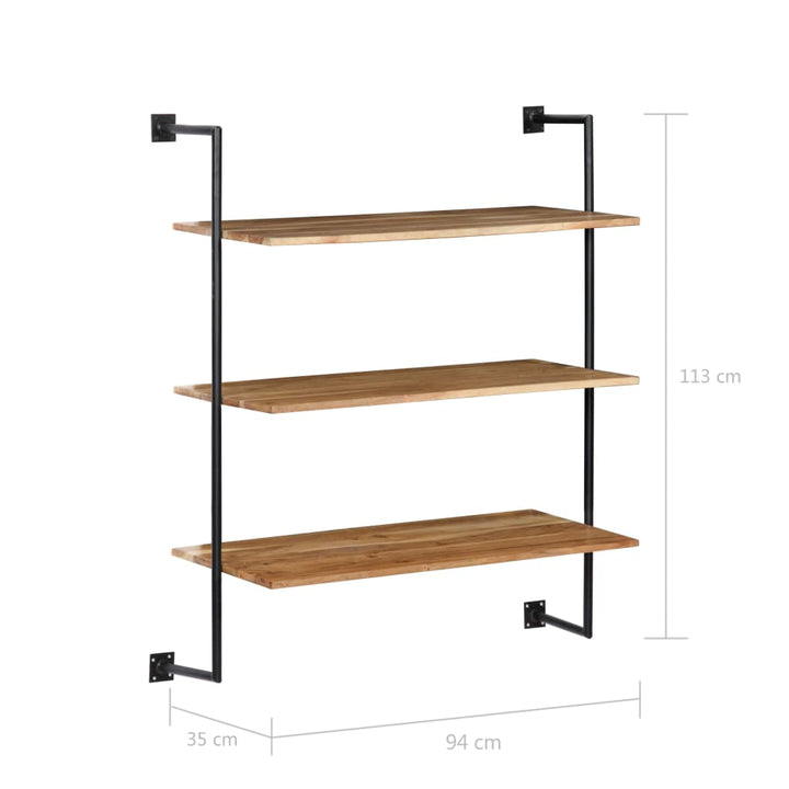 Wandregal 94X35X113 Cm Massivholz Akazie