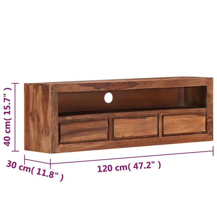 Tv-Schrank 120X30X40 Cm Massivholz Palisander