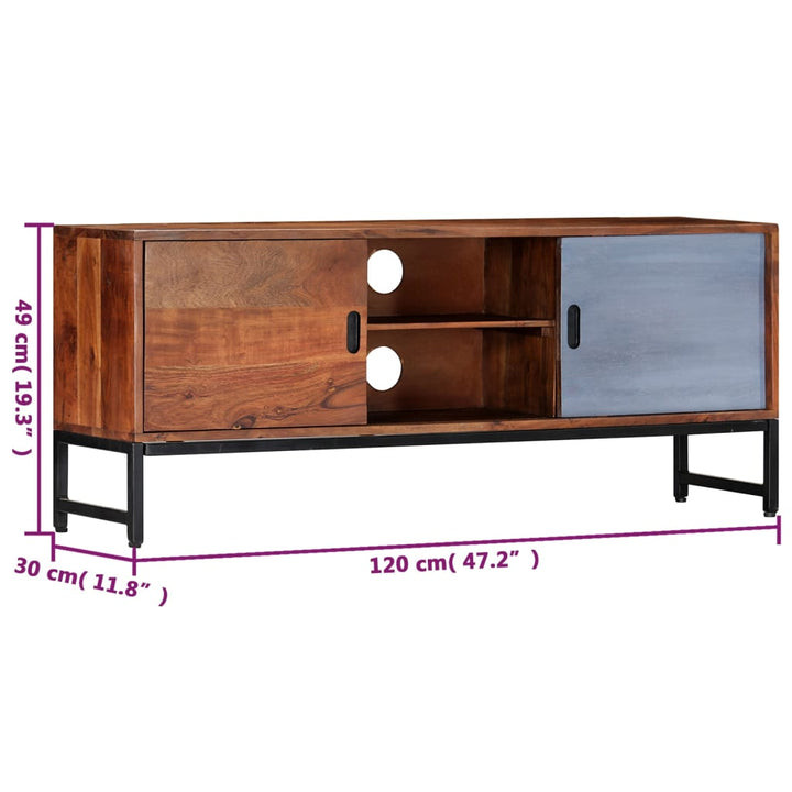 Tv-Schrank 120X30X49 Cm Massivholz Akazie