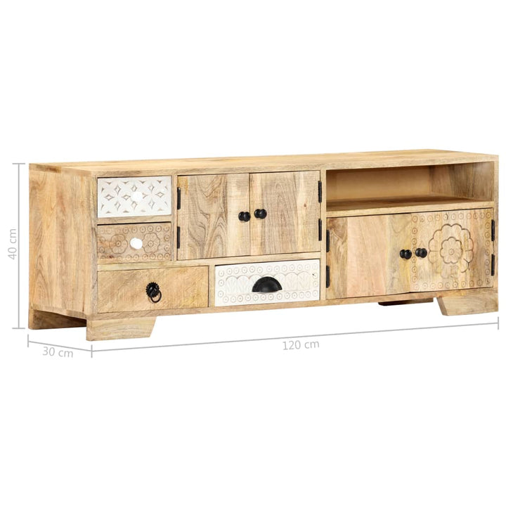 Tv-Schrank 120X30X40 Cm Massivholz Mango