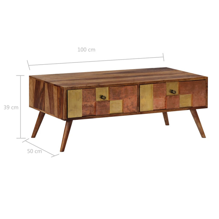 Couchtisch 100X50X39 Cm Massivholz