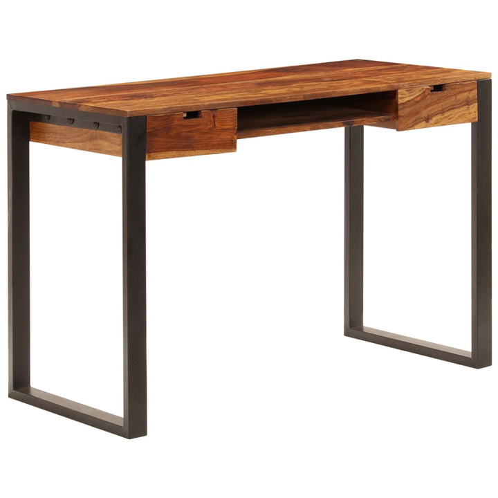 Schreibtisch 110 X 55 X 78 Cm Massivholz Und Stahl