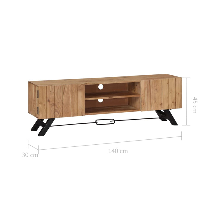 Tv-Schrank 140X30X45 Cm Massivholz Akazie