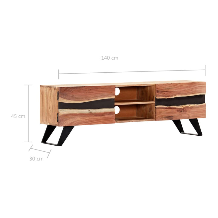 Tv-Schrank 140X30X45 Cm Massivholz Akazie