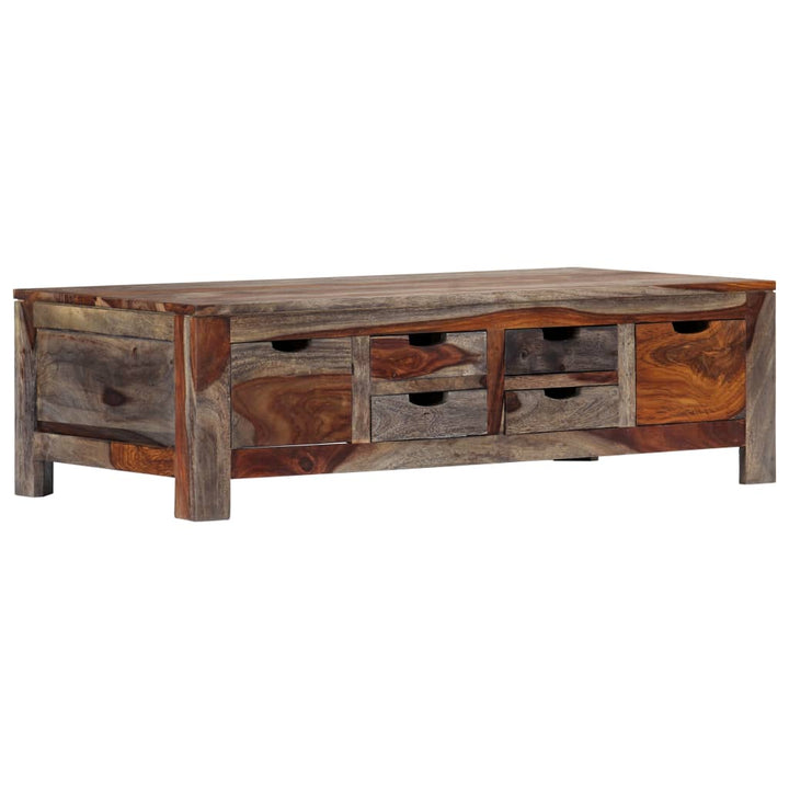 Couchtisch Grau 100X50X30 Cm Massivholz