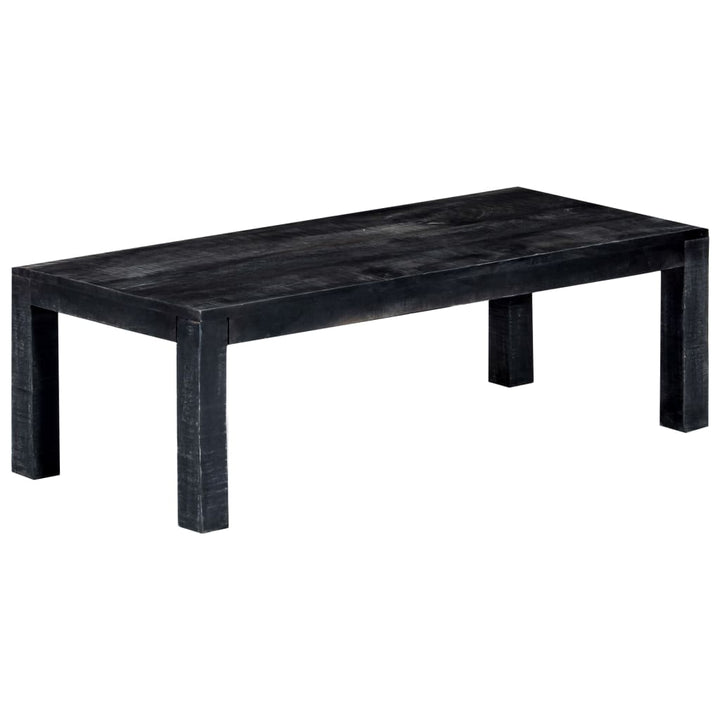 Couchtisch Schwarz 110X50X35 Cm Massives Mangoholz