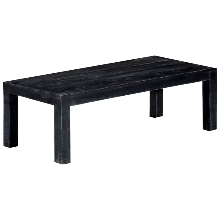 Couchtisch Schwarz 110X50X35 Cm Massives Mangoholz