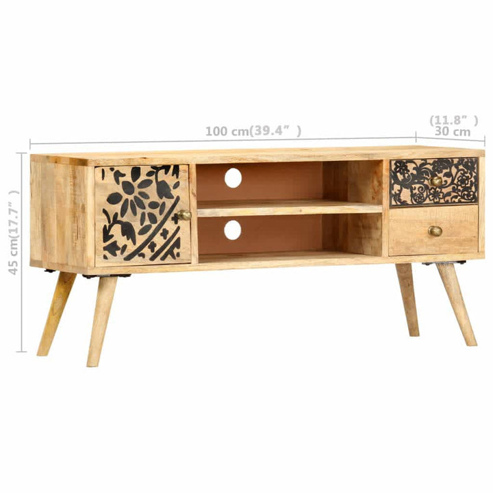 Tv-Schrank 100X30X45 Cm Massivholz Mango