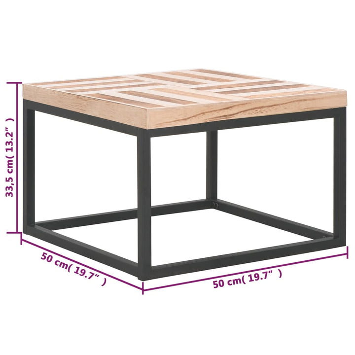 Couchtisch 50×50×33,5 Cm Massivholz