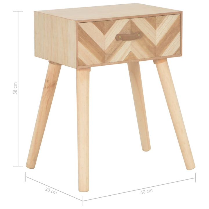 Nachttisch Mit Schublade 44×30×58 Cm Massivholz