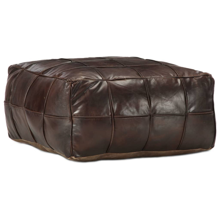 Pouf 60 X 60 X 30 Cm Echtes Ziegenleder