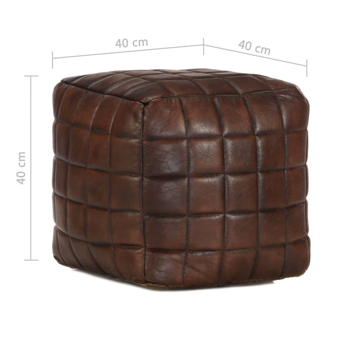 Pouf 40 X 40 X 40 Cm Echtes Ziegenleder