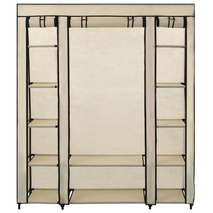 Stoffschrank Mit Fächern Kleiderstangen 150X45X176Cm