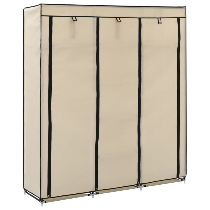 Kleiderschrank Mit Fächern Und Stangen 150X45X175Cm Stoff