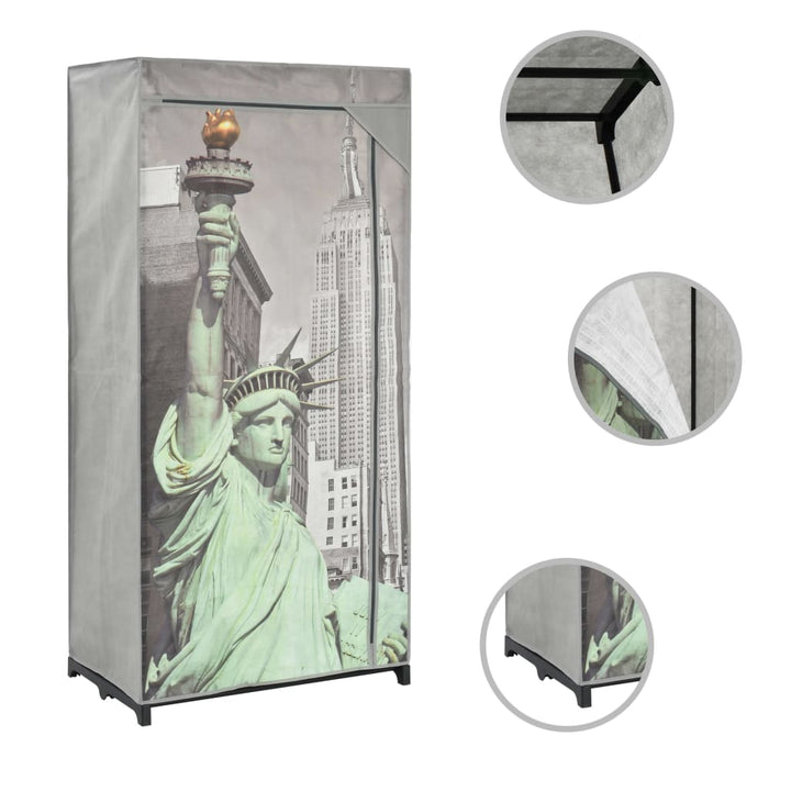 Kleiderschrank 75×45×160 Cm New York Stoff