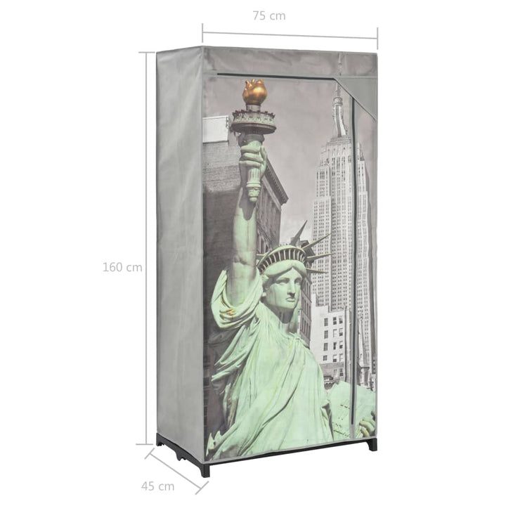 Kleiderschrank 75×45×160 Cm New York Stoff