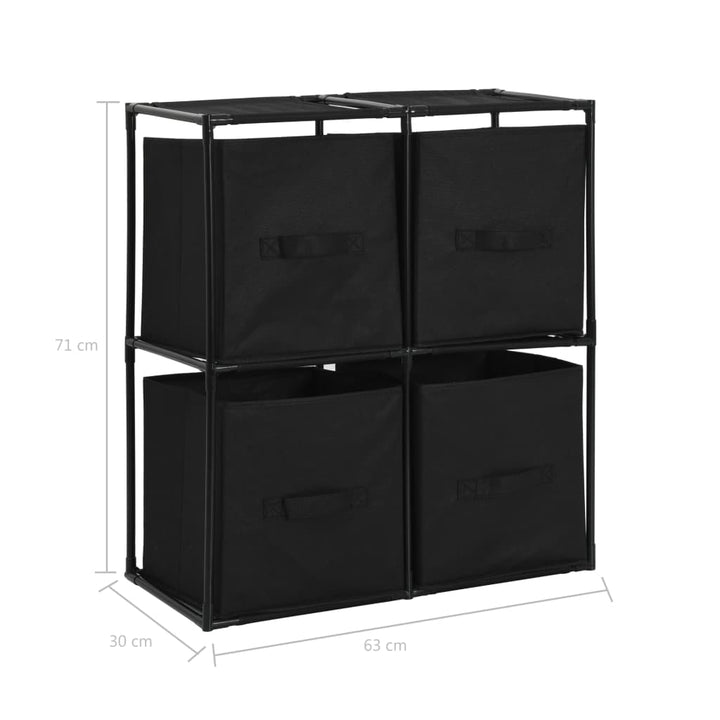 Lagerschrank Mit 4 Stoffkörben 63×30×71 Cm Stahl