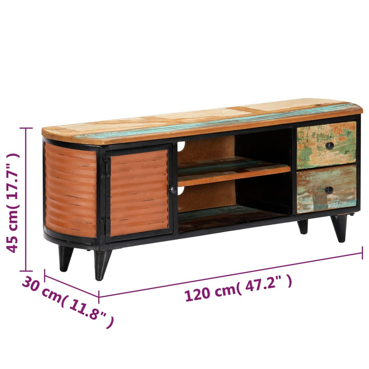 Tv-Schrank 120X30X45 Cm Altholz Massiv