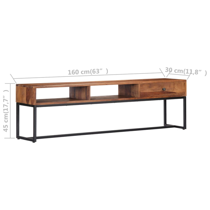 Tv-Schrank 160×30×45 Cm Massivholz