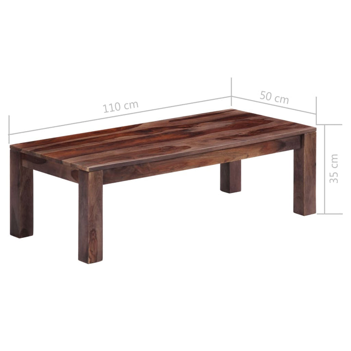 Couchtisch Grau 110X50X35 Cm Massivholz