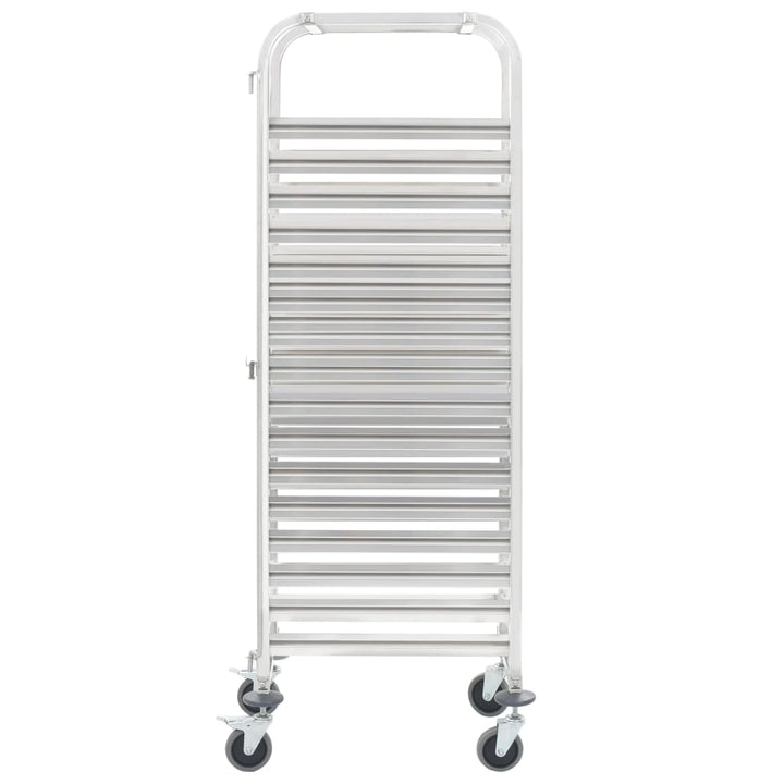 Tablettwagen Für 16 Tabletts 38X55X163 Cm Edelstahl Weiß