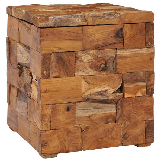 Hocker Mit Stauraum Massivholz Teak Gelb