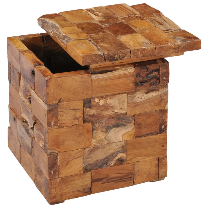 Hocker Mit Stauraum Massivholz Teak Gelb