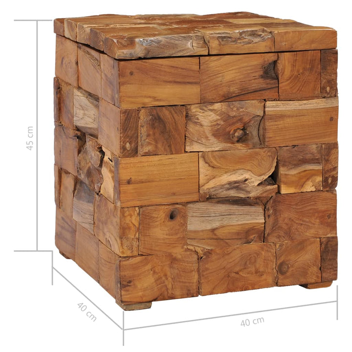 Hocker Mit Stauraum Massivholz Teak Gelb