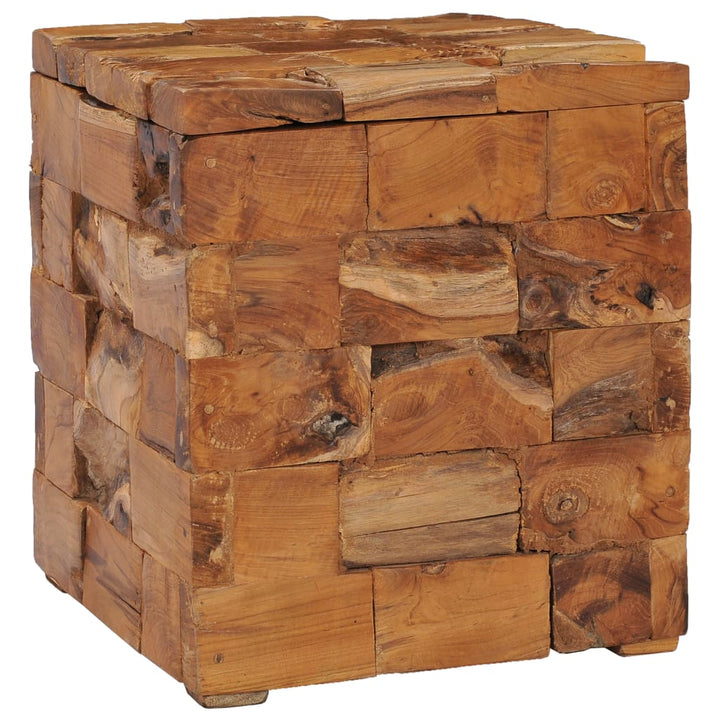 Hocker Mit Stauraum Massivholz Teak Gelb