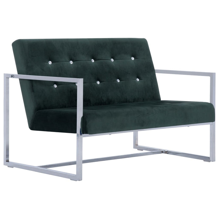 2-Sitzer-Sofa Mit Armlehnen Chrom Und Samt