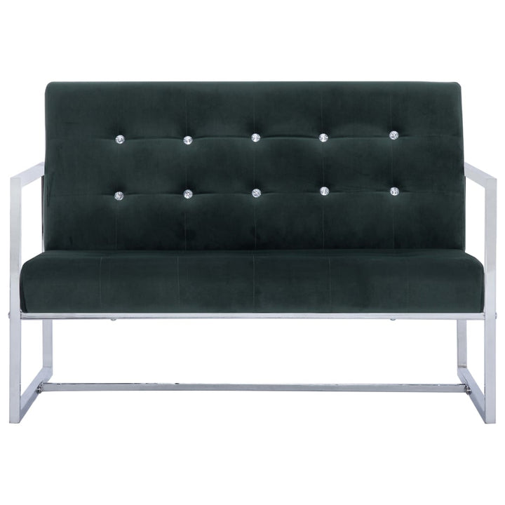 2-Sitzer-Sofa Mit Armlehnen Chrom Und Samt