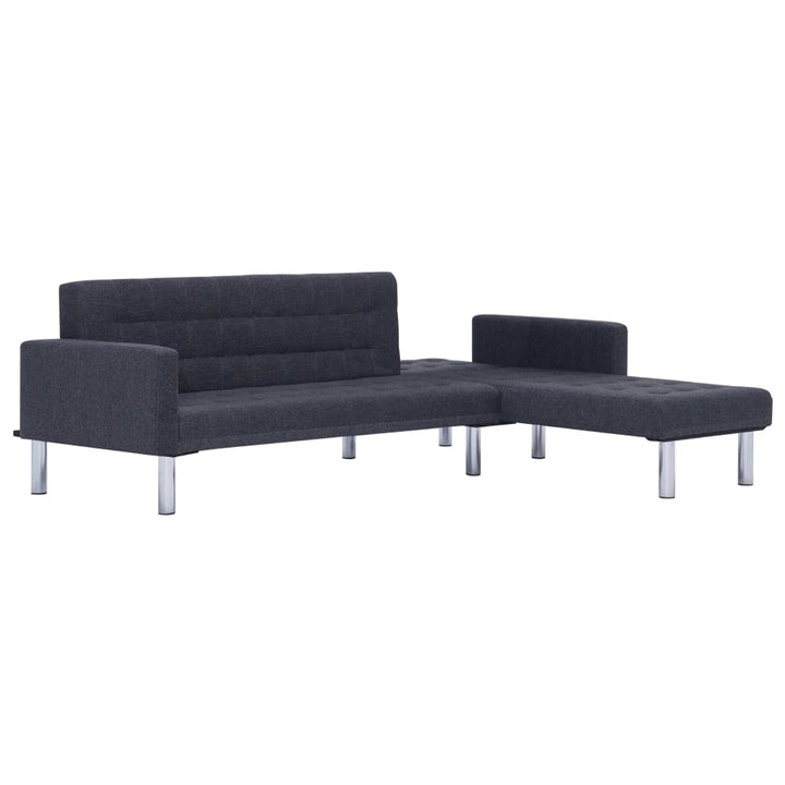 L-Förmiges Schlafsofa Dunkelgrau Polyester