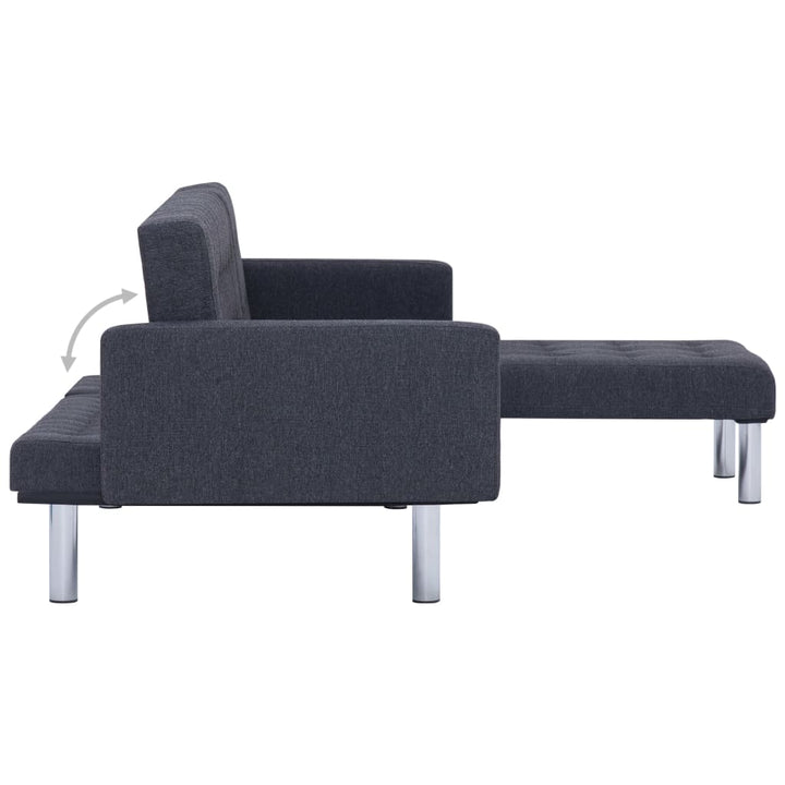 L-Förmiges Schlafsofa Dunkelgrau Polyester