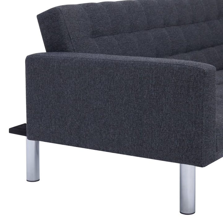 L-Förmiges Schlafsofa Dunkelgrau Polyester