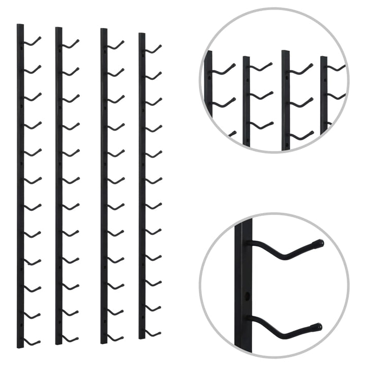 Wand-Weinregale Für 12 Flaschen 2 Stk. Eisen Schwarz