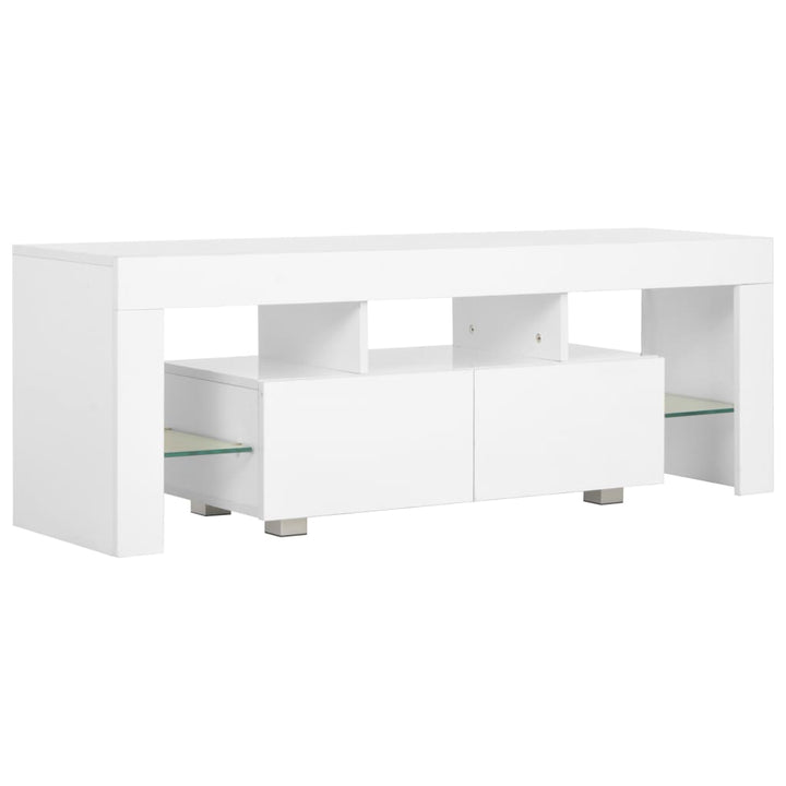 Tv-Schrank Mit Led-Leuchten Hochglanz- 130X35X45 Cm