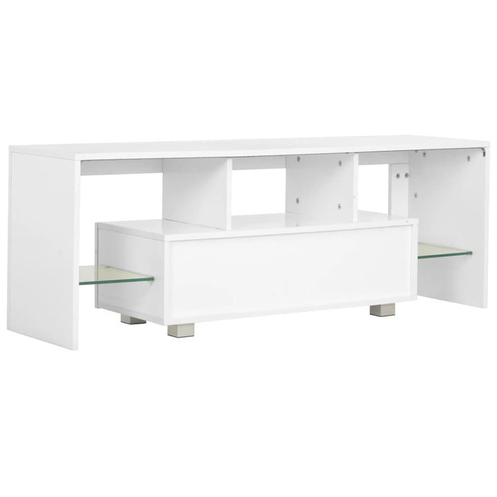 Tv-Schrank Mit Led-Leuchten Hochglanz- 130X35X45 Cm