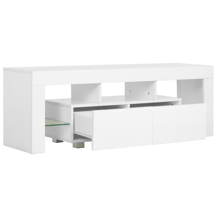 Tv-Schrank Mit Led-Leuchten Hochglanz- 130X35X45 Cm