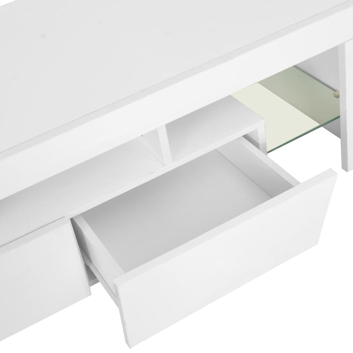 Tv-Schrank Mit Led-Leuchten Hochglanz- 130X35X45 Cm