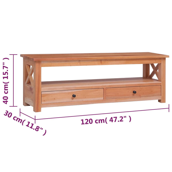 Tv-Schrank 120 X 30 X 40 Cm Massivholz Mahagoni