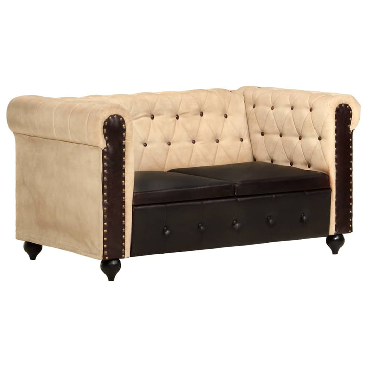 Chesterfield-Sofa 2-Sitzer Echtleder