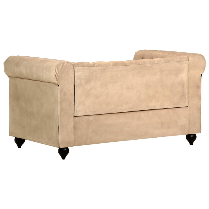 Chesterfield-Sofa 2-Sitzer Echtleder