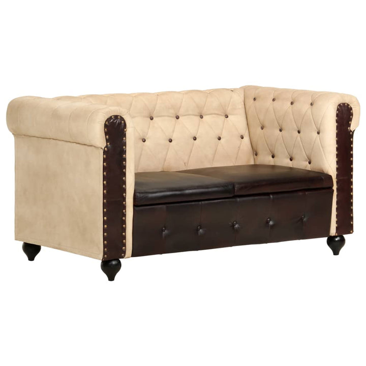 Chesterfield-Sofa 2-Sitzer Echtleder